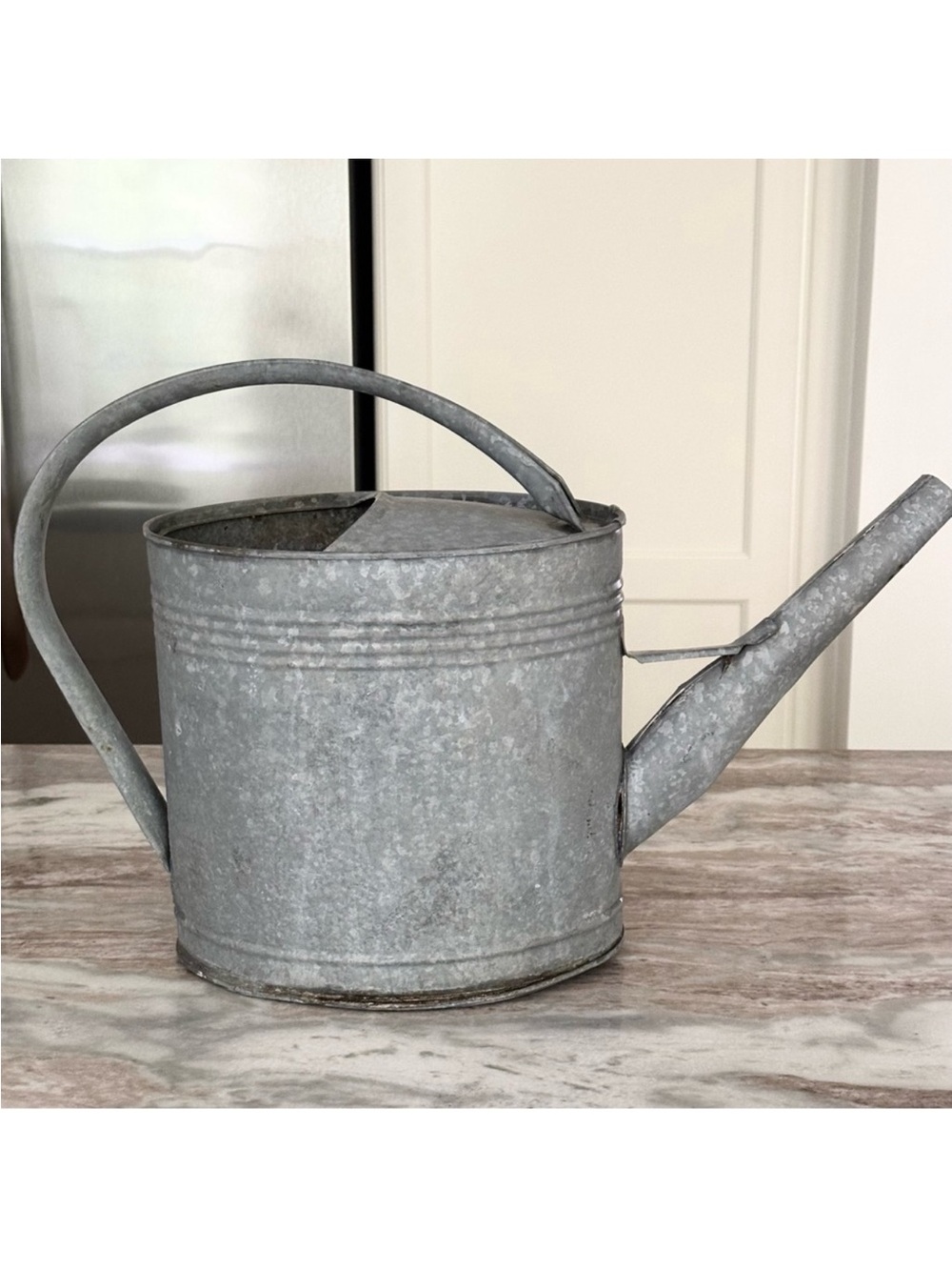 Vintage Galvanized Metal Watering Can- Fall Planter, Harvest Decor, Farmhouse